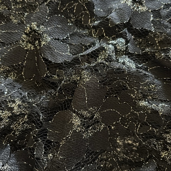 Purple and Black Lacy Floral Scarf with Shimmer - Picture 3 of 5